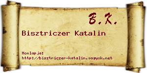 Bisztriczer Katalin névjegykártya